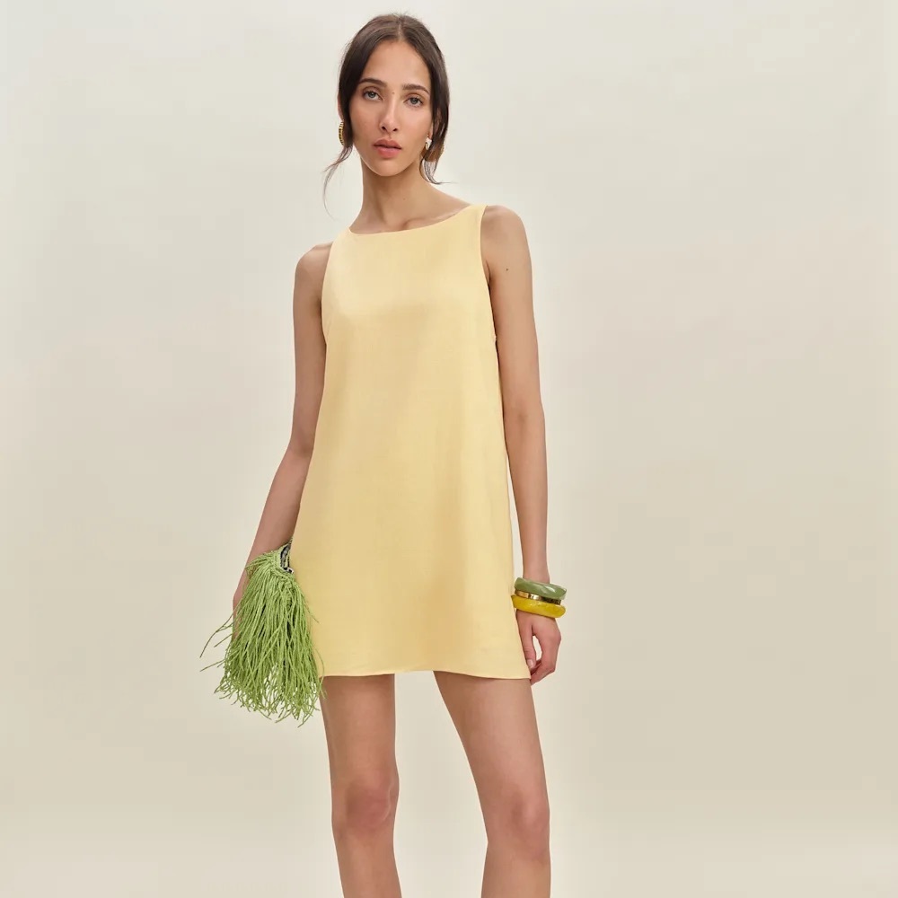 NWT Reformation Jessi Linen Dress Yellow - Size 6